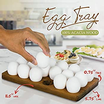 or Countertop for Display or Storage Handmade Solid wood egg tray Usable in Kitchen Refrigerator White Egg rack Wooden Egg Tray 18 Hole by Royal Signet wooden egg crate for storage